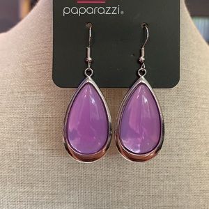 New 💜 Silver and Purple Teardrop Earrings